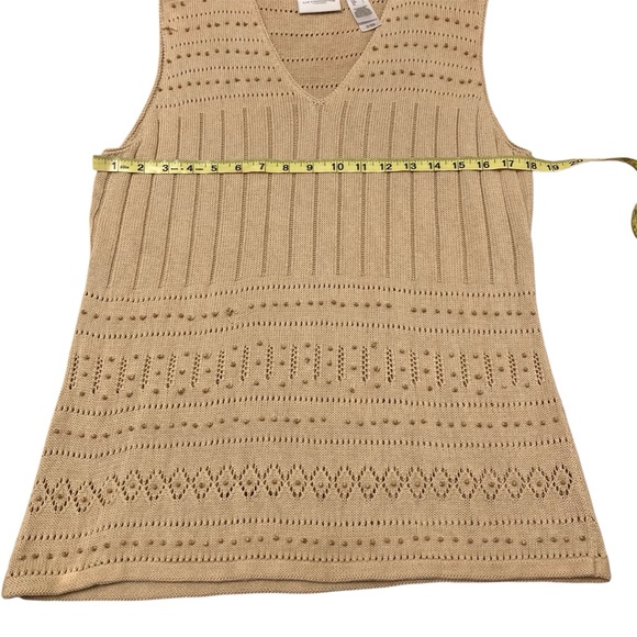 Vintage Liz Claiborne Y2K Boho Beaded Knit Sleeveless Tank Top Women’s Large - Picture 6 of 7